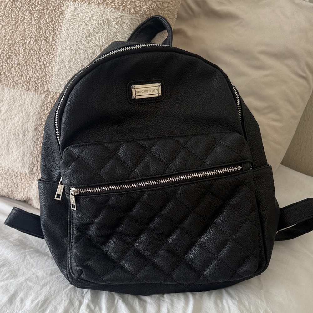 Black Quilted Backpack madden girl